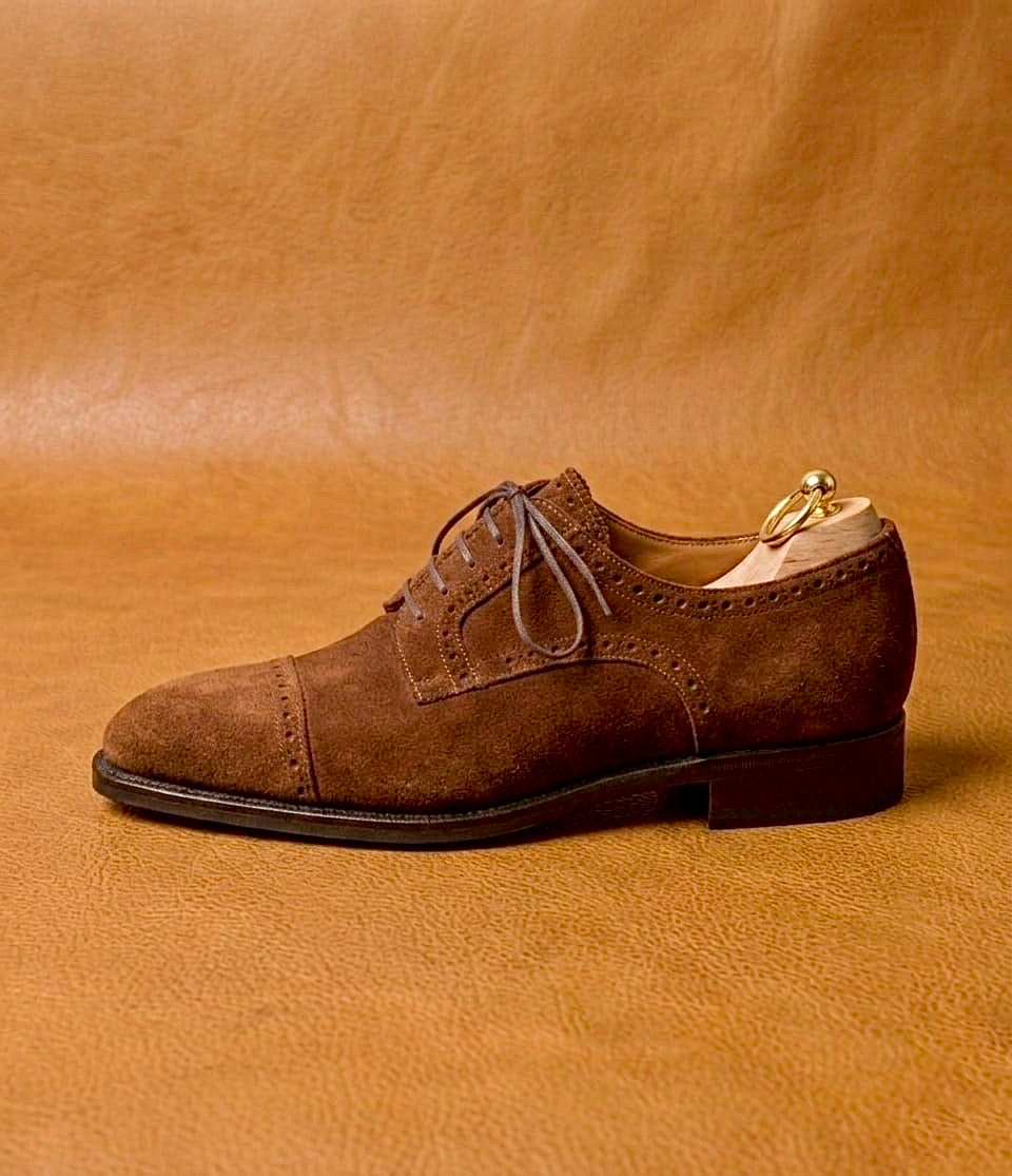 Brown suede leather derby
