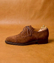 Brown suede leather derby