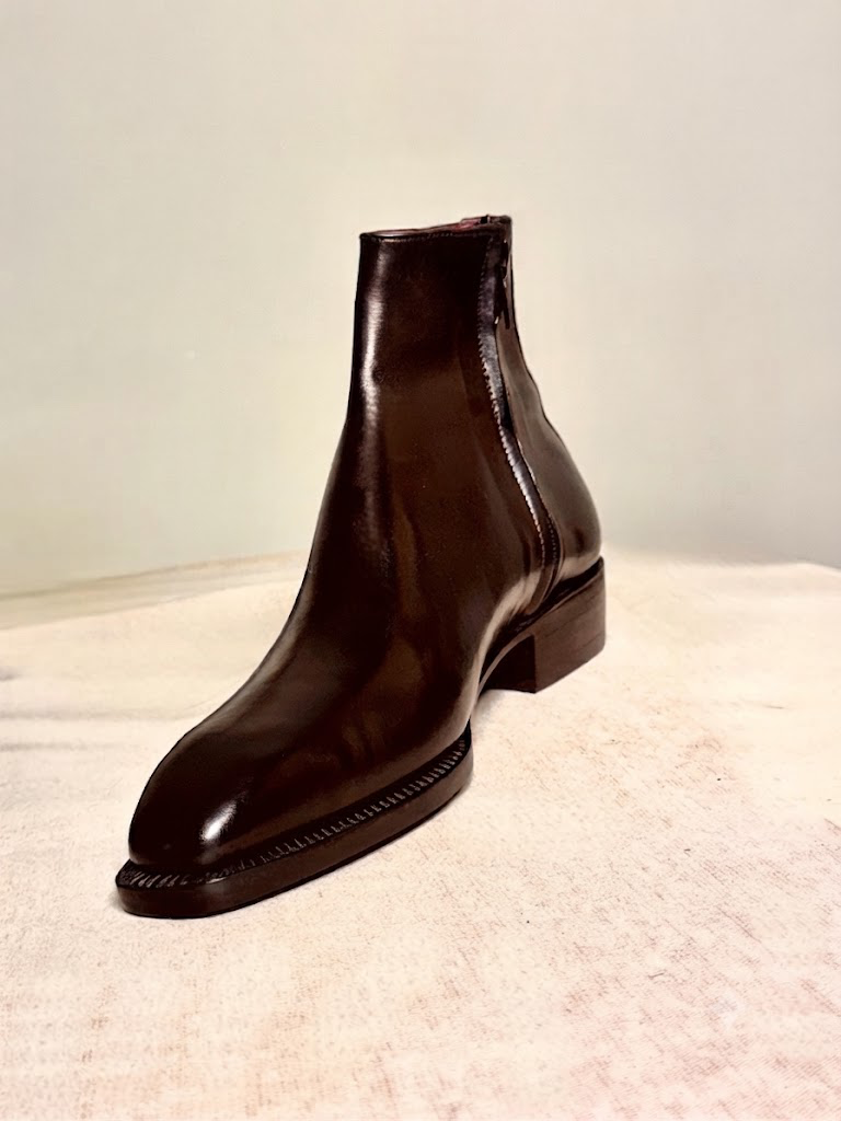Coffee brown zipper boot