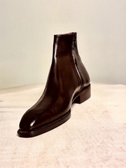 Coffee brown zipper boot