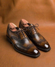 Brown patina wingtip oxford