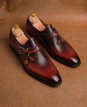 Red & black Tassels Monkstrap