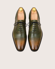 Green and brown patina oxford
