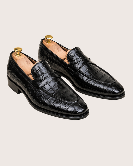 Black crocodile penny Loafer