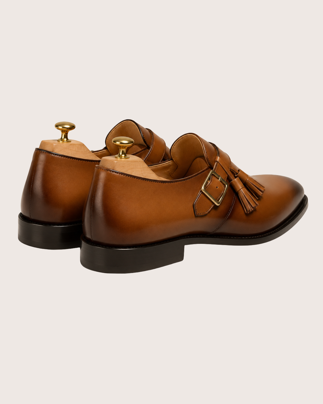 Tan & brown tassel monkstrap