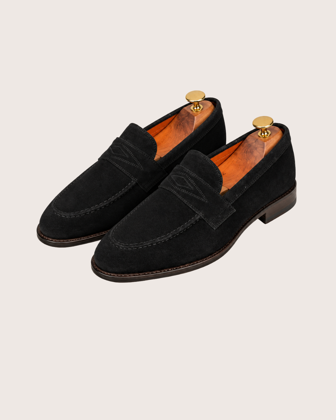 Black Suede Penny Loafer