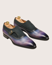 Blue & purple patina monkstrap