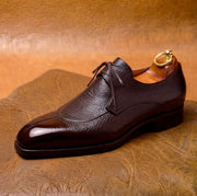 Dark brown split toe derby