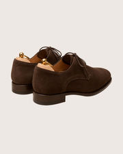 Dark brown suede derby
