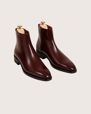 Men's Burgundy Zip Boots
