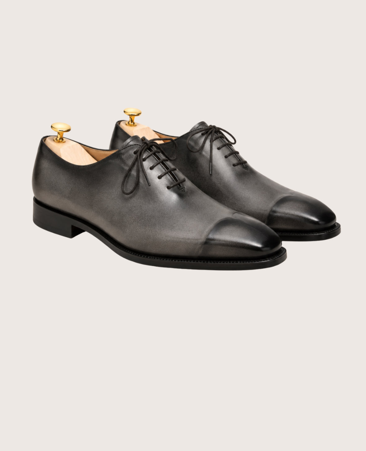 Smoked gray sculpted toe oxford