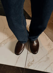 Dark brown penny loafers