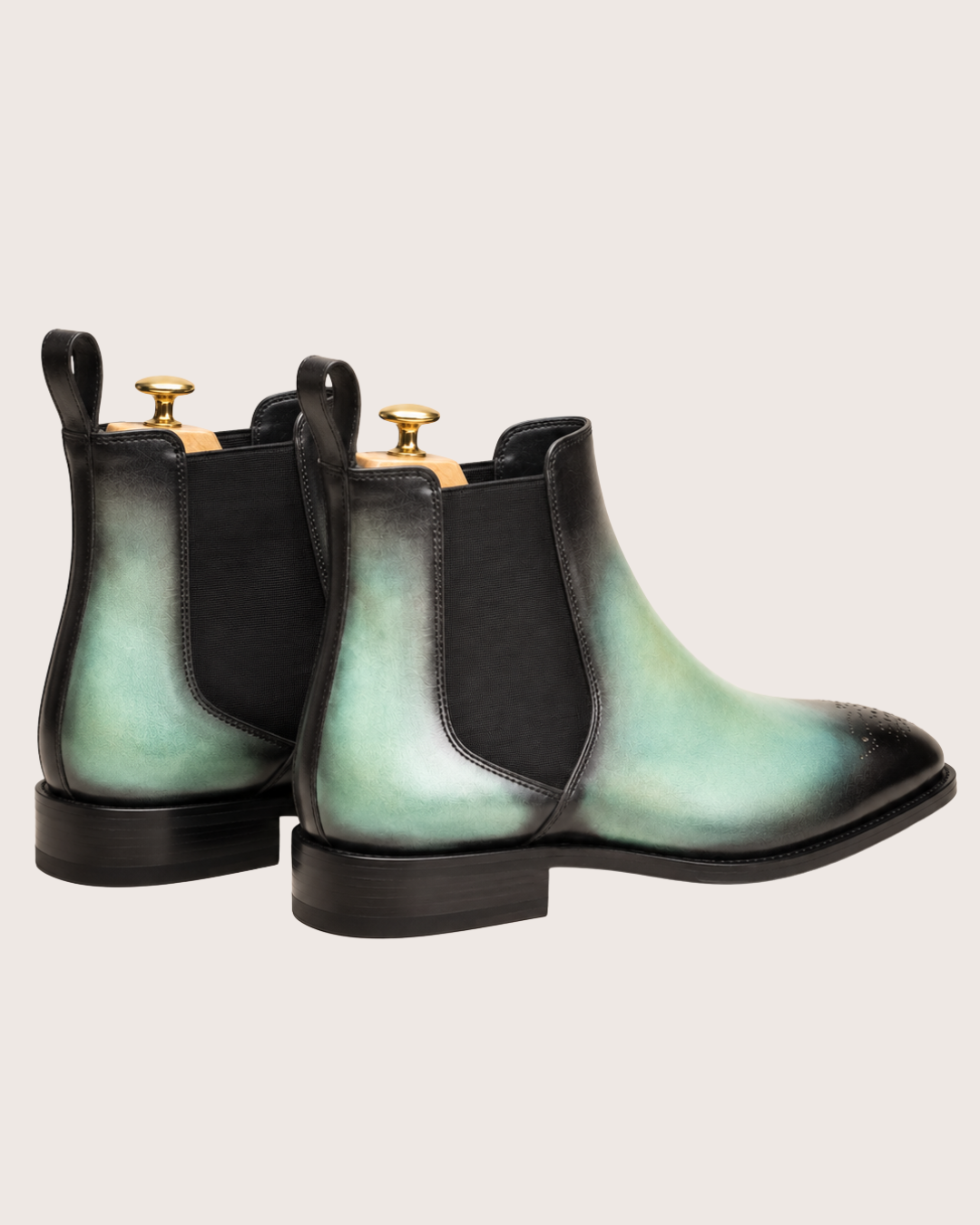 Cyan green chelsea boots