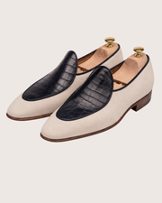 Suede & Crocodile Belgian Loafer