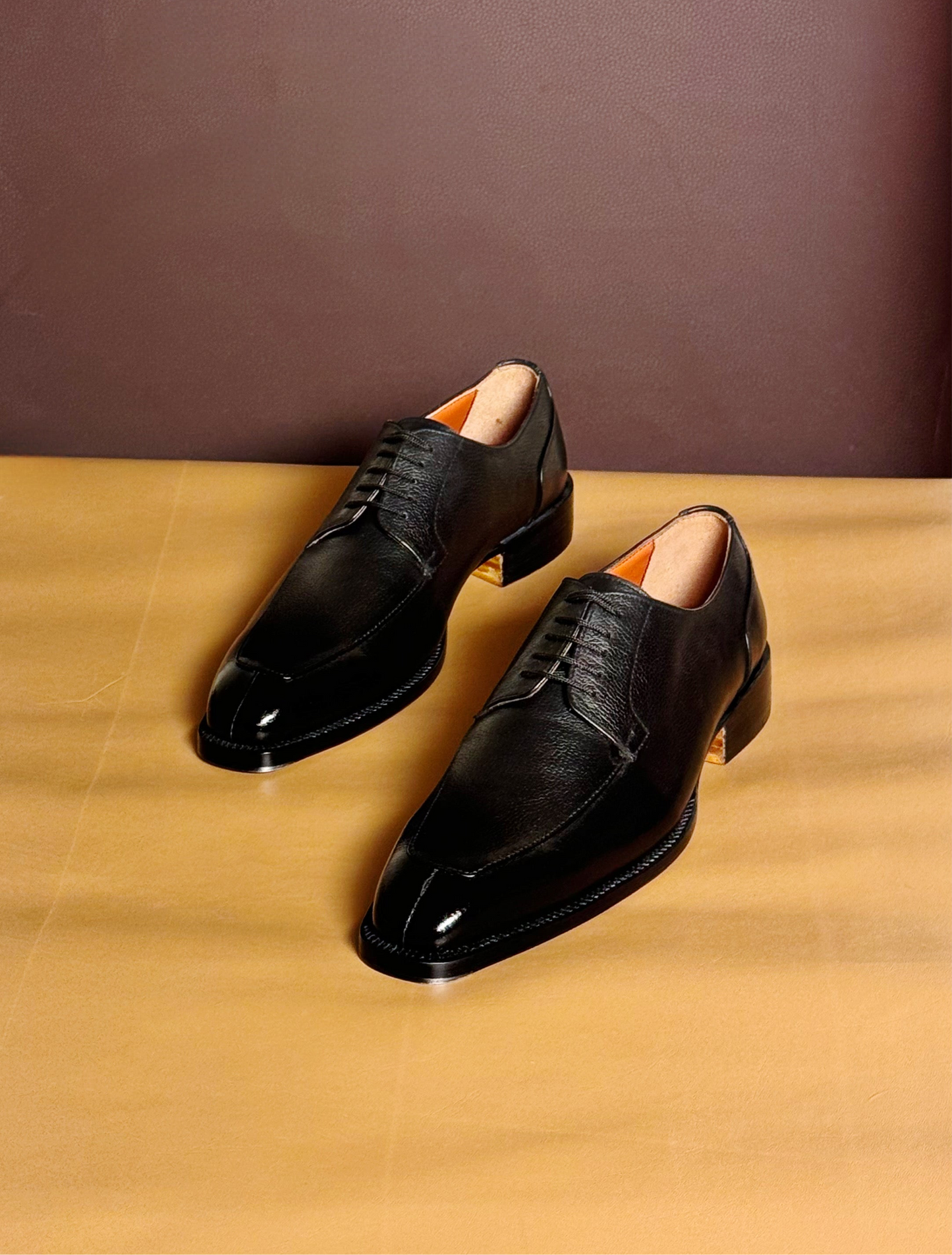 Black split toe derby