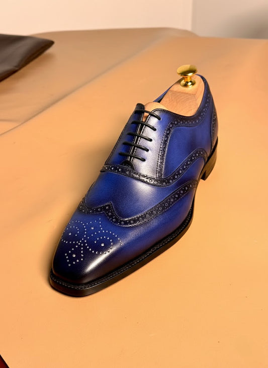 Blue wingtip oxford