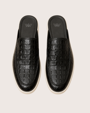 Black Crocodile Mule
