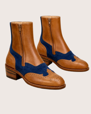 Tan High heel zipper boots