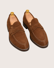 The Butterfly — Men's Brown Suede Penny Loafers