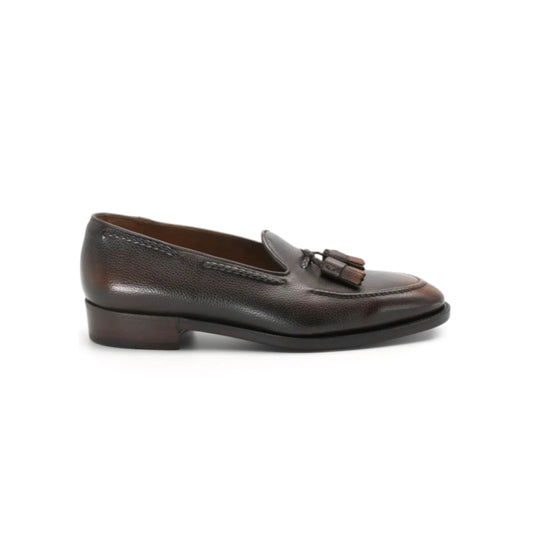 Grain leather tassel loafers