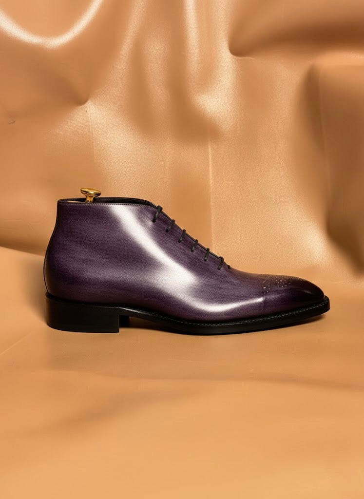 Purple patina chukka boots