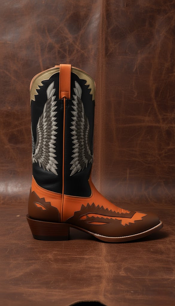 Eagle Wing Inlay Cowboy Boots