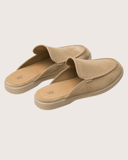 Beige suede mule