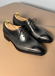 Smoked gray sculpted toe oxford