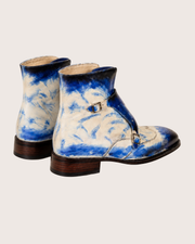 Blue Patina Monk Strap Boots for Men | Hand Welted