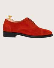 Orange suede oxford