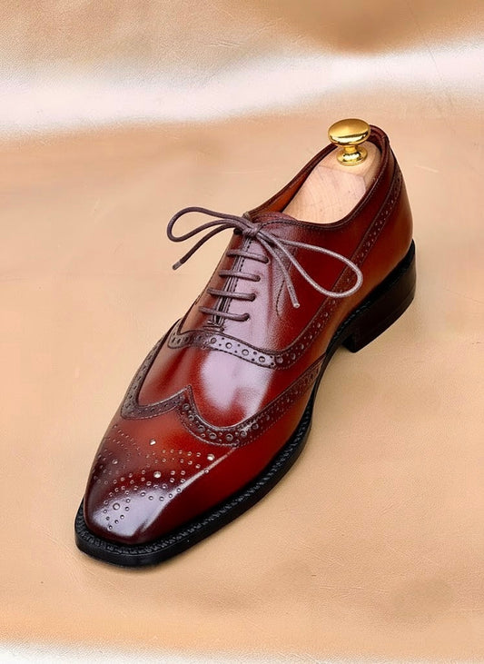 Mahogany wingtip oxford