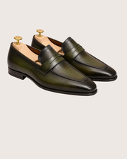 Olive Green penny loafers