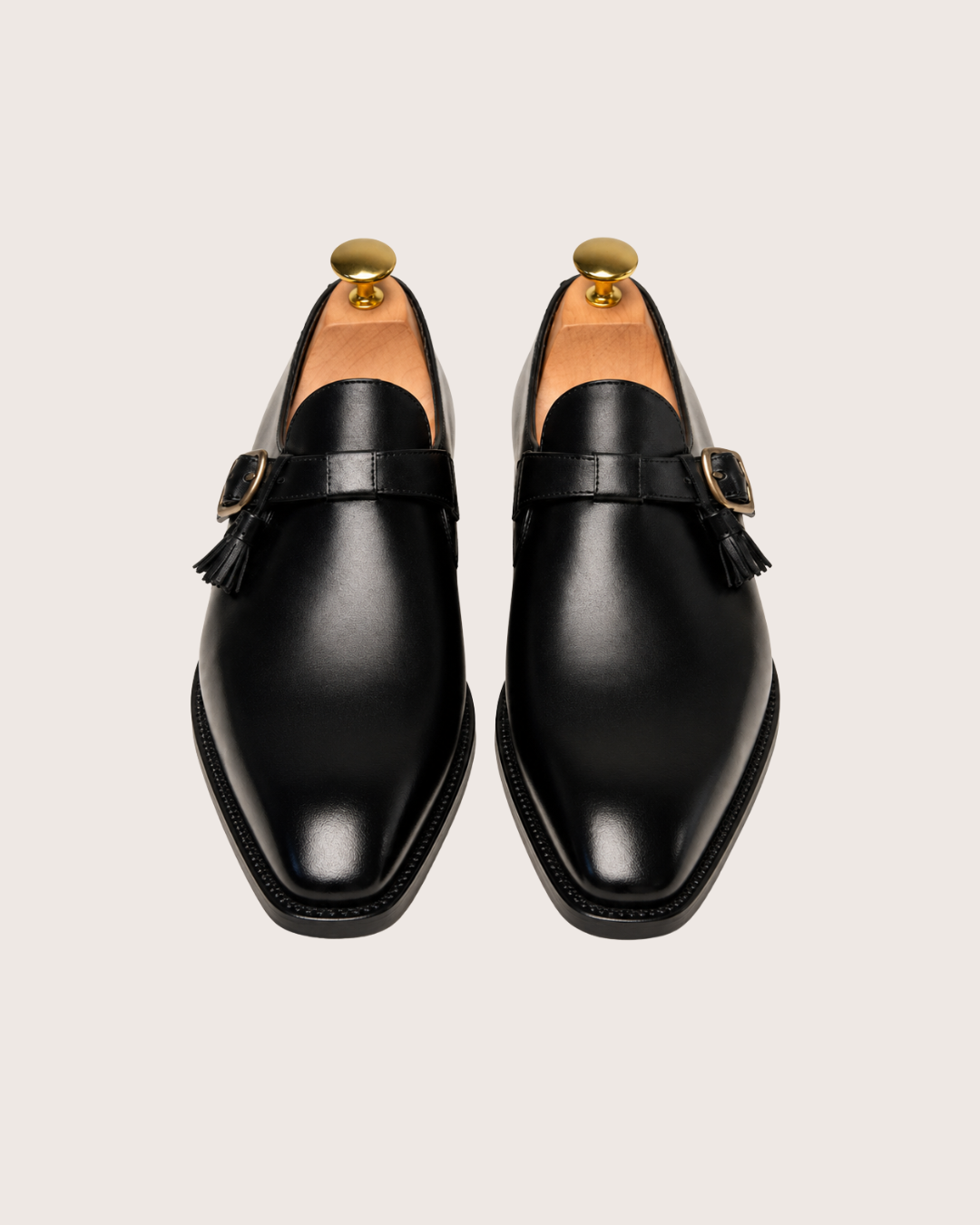 Black tassels single Monkstrap