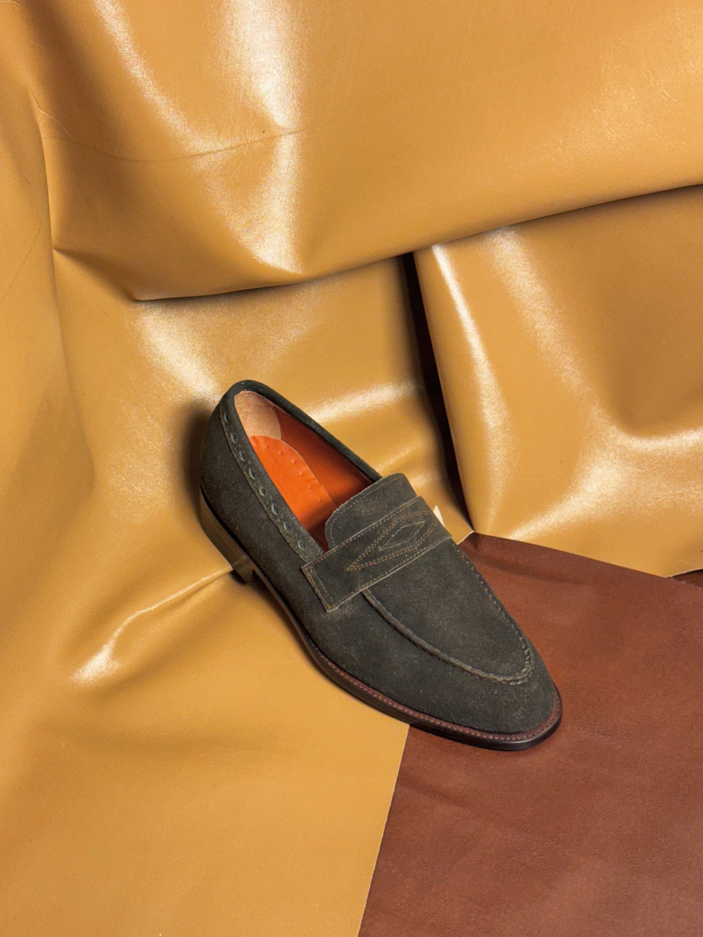 Brown suede loafers