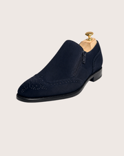 Navy blue zipper brogue