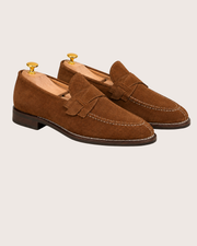 The Butterfly — Men's Brown Suede Penny Loafers