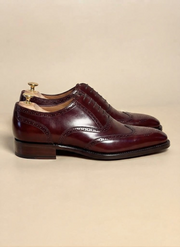 Burgundy Wingtip Oxford Shoes for Men | Handmade Brogues A-32