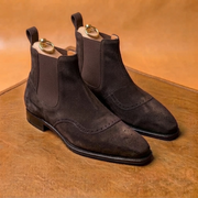 Dark brown wingtip chelsea