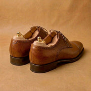 Tan Semi-brogue derby