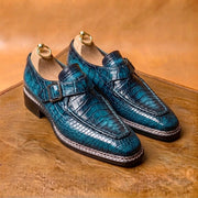The Azure Crocodile Norwegian Welted Monk Strap