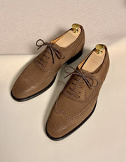 Camel Suede wingtip oxford