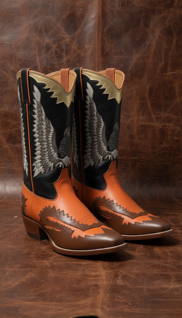 Eagle Wing Inlay Cowboy Boots