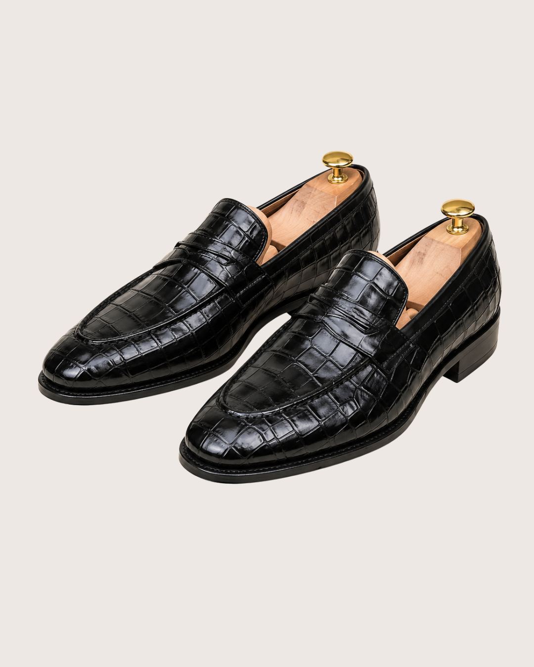 Black crocodile penny Loafer