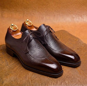 Dark brown split toe derby