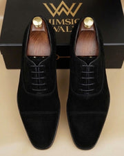 Black suede oxford