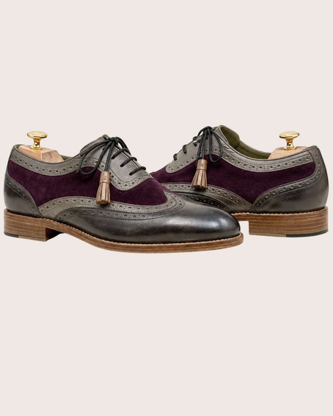 Gray and purple oxford