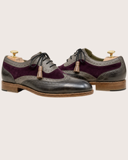 Gray and purple oxford