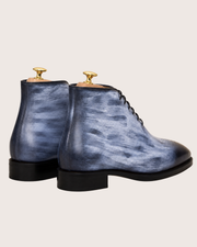 Gray Chukka Boots for Men | Hand Painted Patina, Welted