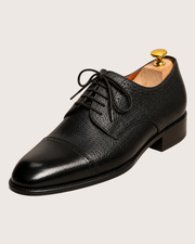 Black grain leather derby