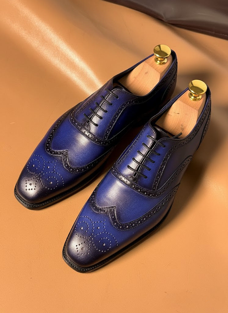 Men's Navy Wingtip Oxford